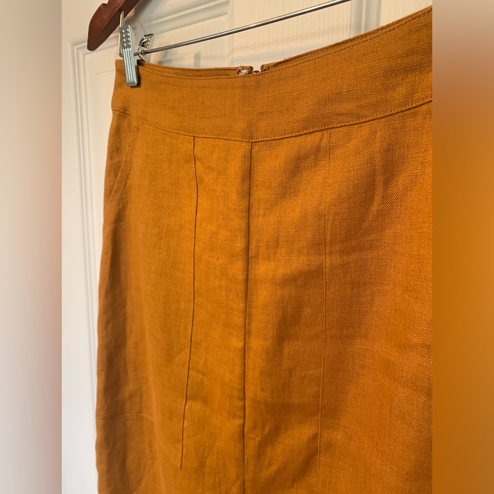 BR Linen Midi Skirt w/ front and back slit - Picture 5 of 7